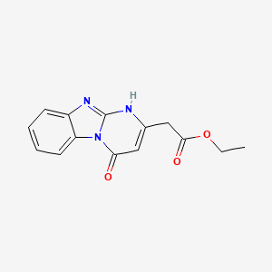 molecular formula C14H13N3O3 B5490929 ethyl (4-oxo-1,4-dihydropyrimido[1,2-a]benzimidazol-2-yl)acetate 