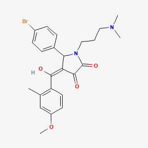 molecular formula C24H27BrN2O4 B5490942 5-(4-bromophenyl)-1-[3-(dimethylamino)propyl]-3-hydroxy-4-(4-methoxy-2-methylbenzoyl)-1,5-dihydro-2H-pyrrol-2-one 