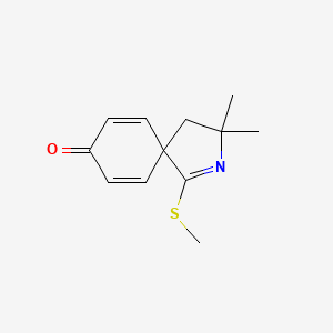molecular formula C12H15NOS B5490960 3,3-dimethyl-1-(methylthio)-2-azaspiro[4.5]deca-1,6,9-trien-8-one CAS No. 220162-67-4