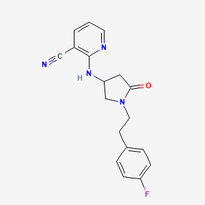molecular formula C18H17FN4O B5490961 2-({1-[2-(4-fluorophenyl)ethyl]-5-oxopyrrolidin-3-yl}amino)nicotinonitrile 