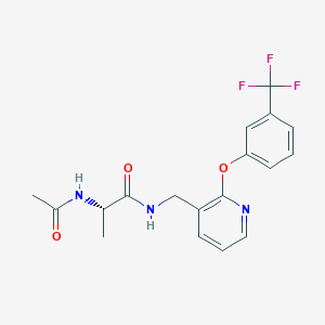 molecular formula C18H18F3N3O3 B5490990 N~2~-acetyl-N~1~-({2-[3-(trifluoromethyl)phenoxy]pyridin-3-yl}methyl)-L-alaninamide 