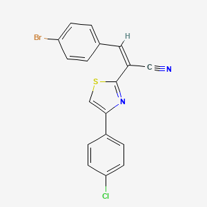 molecular formula C18H10BrClN2S B5490998 3-(4-bromophenyl)-2-[4-(4-chlorophenyl)-1,3-thiazol-2-yl]acrylonitrile 