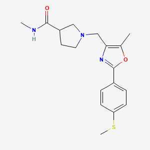 molecular formula C18H23N3O2S B5491044 N-methyl-1-({5-methyl-2-[4-(methylthio)phenyl]-1,3-oxazol-4-yl}methyl)pyrrolidine-3-carboxamide 