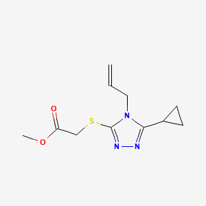 molecular formula C11H15N3O2S B5491049 methyl [(4-allyl-5-cyclopropyl-4H-1,2,4-triazol-3-yl)thio]acetate 