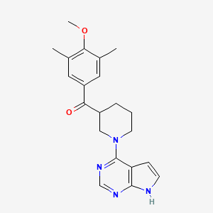 molecular formula C21H24N4O2 B5491056 (4-methoxy-3,5-dimethylphenyl)[1-(7H-pyrrolo[2,3-d]pyrimidin-4-yl)piperidin-3-yl]methanone 