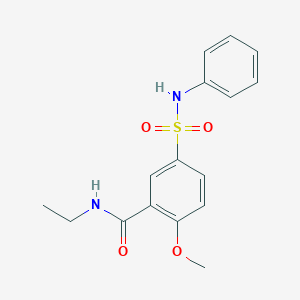 molecular formula C16H18N2O4S B5491062 5-(anilinosulfonyl)-N-ethyl-2-methoxybenzamide 
