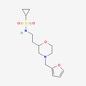 molecular formula C14H22N2O4S B5491069 N-{2-[4-(2-furylmethyl)morpholin-2-yl]ethyl}cyclopropanesulfonamide 