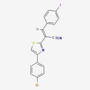 molecular formula C18H10BrIN2S B5491091 2-[4-(4-bromophenyl)-1,3-thiazol-2-yl]-3-(4-iodophenyl)acrylonitrile 