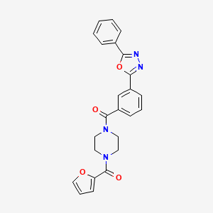 molecular formula C24H20N4O4 B5491095 1-(2-furoyl)-4-[3-(5-phenyl-1,3,4-oxadiazol-2-yl)benzoyl]piperazine 