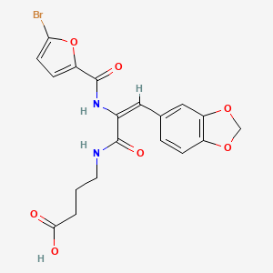 molecular formula C19H17BrN2O7 B5491121 4-({3-(1,3-benzodioxol-5-yl)-2-[(5-bromo-2-furoyl)amino]acryloyl}amino)butanoic acid 