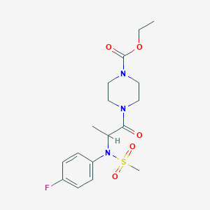 molecular formula C17H24FN3O5S B5491129 ethyl 4-[N-(4-fluorophenyl)-N-(methylsulfonyl)alanyl]piperazine-1-carboxylate 