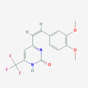 molecular formula C15H13F3N2O3 B5491147 4-[2-(3,4-dimethoxyphenyl)vinyl]-6-(trifluoromethyl)-2(1H)-pyrimidinone 
