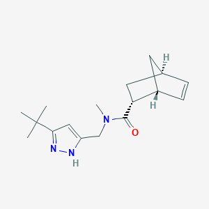 molecular formula C17H25N3O B5491155 (1R*,2R*,4R*)-N-[(3-tert-butyl-1H-pyrazol-5-yl)methyl]-N-methylbicyclo[2.2.1]hept-5-ene-2-carboxamide 