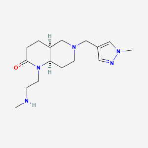 molecular formula C16H27N5O B5491184 rel-(4aS,8aR)-1-[2-(methylamino)ethyl]-6-[(1-methyl-1H-pyrazol-4-yl)methyl]octahydro-1,6-naphthyridin-2(1H)-one dihydrochloride 