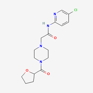 molecular formula C16H21ClN4O3 B5491188 N-(5-chloro-2-pyridinyl)-2-[4-(tetrahydro-2-furanylcarbonyl)-1-piperazinyl]acetamide 