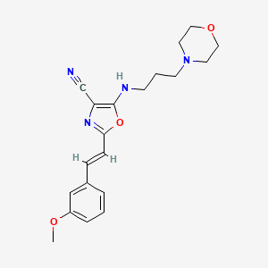 2-[2-(3-methoxyphenyl)vinyl]-5-{[3-(4-morpholinyl)propyl]amino}-1,3-oxazole-4-carbonitrile