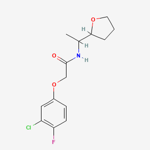 molecular formula C14H17ClFNO3 B5491208 2-(3-chloro-4-fluorophenoxy)-N-[1-(tetrahydro-2-furanyl)ethyl]acetamide 