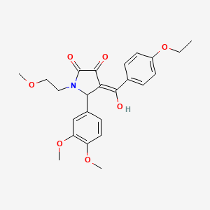 molecular formula C24H27NO7 B5491262 5-(3,4-dimethoxyphenyl)-4-(4-ethoxybenzoyl)-3-hydroxy-1-(2-methoxyethyl)-1,5-dihydro-2H-pyrrol-2-one 