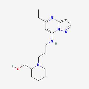 molecular formula C17H27N5O B5491264 (1-{3-[(5-ethylpyrazolo[1,5-a]pyrimidin-7-yl)amino]propyl}-2-piperidinyl)methanol 
