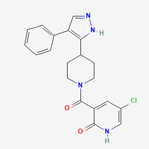 molecular formula C20H19ClN4O2 B5491282 5-chloro-3-{[4-(4-phenyl-1H-pyrazol-5-yl)piperidin-1-yl]carbonyl}pyridin-2(1H)-one 