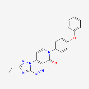 molecular formula C21H16N6O2 B5491338 2-ethyl-7-(4-phenoxyphenyl)pyrido[4,3-e][1,2,4]triazolo[5,1-c][1,2,4]triazin-6(7H)-one 