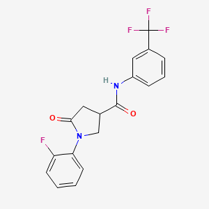 1-(2-fluorophenyl)-5-oxo-N-[3-(trifluoromethyl)phenyl]-3-pyrrolidinecarboxamide