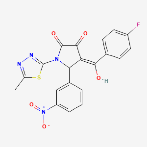 molecular formula C20H13FN4O5S B5491396 4-(4-fluorobenzoyl)-3-hydroxy-1-(5-methyl-1,3,4-thiadiazol-2-yl)-5-(3-nitrophenyl)-1,5-dihydro-2H-pyrrol-2-one 