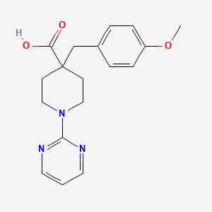 molecular formula C18H21N3O3 B5491401 4-(4-methoxybenzyl)-1-pyrimidin-2-ylpiperidine-4-carboxylic acid 