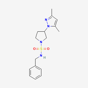 molecular formula C16H22N4O2S B5491403 N-benzyl-3-(3,5-dimethyl-1H-pyrazol-1-yl)pyrrolidine-1-sulfonamide 