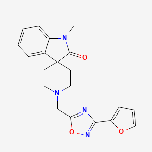 molecular formula C20H20N4O3 B5491420 1'-{[3-(2-furyl)-1,2,4-oxadiazol-5-yl]methyl}-1-methylspiro[indole-3,4'-piperidin]-2(1H)-one 