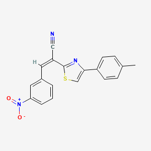 molecular formula C19H13N3O2S B5491437 2-[4-(4-methylphenyl)-1,3-thiazol-2-yl]-3-(3-nitrophenyl)acrylonitrile 