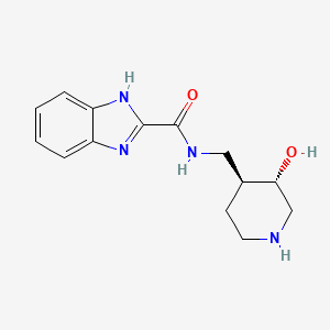 molecular formula C14H18N4O2 B5491439 N-{[(3S*,4S*)-3-hydroxypiperidin-4-yl]methyl}-1H-benzimidazole-2-carboxamide 