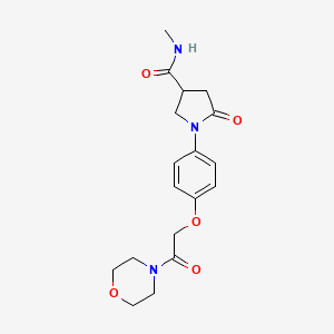 molecular formula C18H23N3O5 B5491497 N-methyl-1-{4-[2-(4-morpholinyl)-2-oxoethoxy]phenyl}-5-oxo-3-pyrrolidinecarboxamide 
