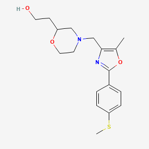 molecular formula C18H24N2O3S B5491501 2-[4-({5-methyl-2-[4-(methylthio)phenyl]-1,3-oxazol-4-yl}methyl)morpholin-2-yl]ethanol 