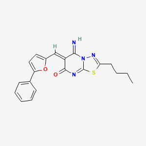 molecular formula C20H18N4O2S B5491518 2-butyl-5-imino-6-[(5-phenyl-2-furyl)methylene]-5,6-dihydro-7H-[1,3,4]thiadiazolo[3,2-a]pyrimidin-7-one 