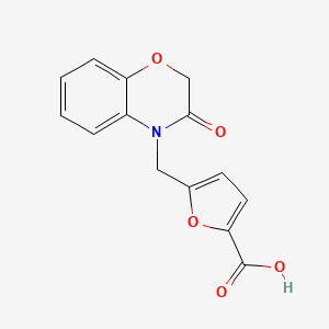 molecular formula C14H11NO5 B5491521 5-[(3-oxo-2,3-dihydro-4H-1,4-benzoxazin-4-yl)methyl]-2-furoic acid 