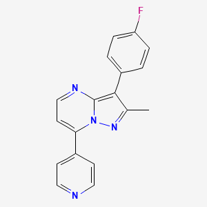 molecular formula C18H13FN4 B5491547 3-(4-fluorophenyl)-2-methyl-7-(4-pyridinyl)pyrazolo[1,5-a]pyrimidine 