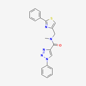 molecular formula C20H17N5OS B5491597 N-methyl-1-phenyl-N-[(2-phenyl-1,3-thiazol-4-yl)methyl]-1H-1,2,3-triazole-4-carboxamide 