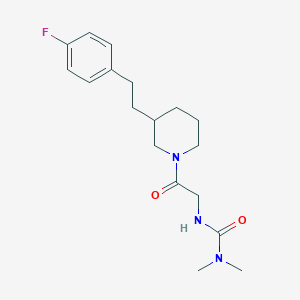 molecular formula C18H26FN3O2 B5491599 N'-(2-{3-[2-(4-fluorophenyl)ethyl]-1-piperidinyl}-2-oxoethyl)-N,N-dimethylurea 