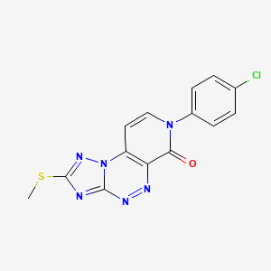 molecular formula C14H9ClN6OS B5491616 7-(4-chlorophenyl)-2-(methylthio)pyrido[4,3-e][1,2,4]triazolo[5,1-c][1,2,4]triazin-6(7H)-one 