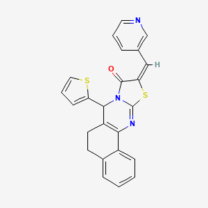 molecular formula C24H17N3OS2 B5491622 10-(3-pyridinylmethylene)-7-(2-thienyl)-5,7-dihydro-6H-benzo[h][1,3]thiazolo[2,3-b]quinazolin-9(10H)-one 