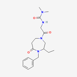 molecular formula C19H28N4O3 B5491646 N'-[2-(4-benzyl-3-ethyl-5-oxo-1,4-diazepan-1-yl)-2-oxoethyl]-N,N-dimethylurea 