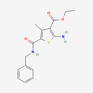 molecular formula C16H18N2O3S B5491665 ethyl 2-amino-5-[(benzylamino)carbonyl]-4-methyl-3-thiophenecarboxylate 
