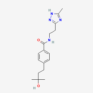 molecular formula C17H24N4O2 B5491666 4-(3-hydroxy-3-methylbutyl)-N-[2-(5-methyl-4H-1,2,4-triazol-3-yl)ethyl]benzamide 