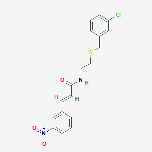 molecular formula C18H17ClN2O3S B5491672 N-{2-[(3-chlorobenzyl)thio]ethyl}-3-(3-nitrophenyl)acrylamide 