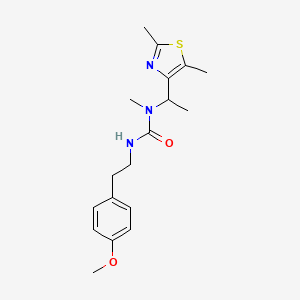 molecular formula C18H25N3O2S B5491674 N-[1-(2,5-dimethyl-1,3-thiazol-4-yl)ethyl]-N'-[2-(4-methoxyphenyl)ethyl]-N-methylurea 