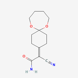 molecular formula C13H18N2O3 B5491692 2-cyano-2-(7,12-dioxaspiro[5.6]dodec-3-ylidene)acetamide 