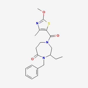 molecular formula C20H25N3O3S B5491698 4-benzyl-3-ethyl-1-[(2-methoxy-4-methyl-1,3-thiazol-5-yl)carbonyl]-1,4-diazepan-5-one 