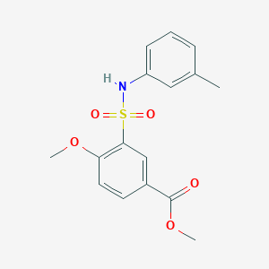 molecular formula C16H17NO5S B5491717 methyl 4-methoxy-3-{[(3-methylphenyl)amino]sulfonyl}benzoate 