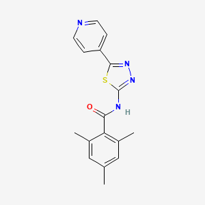 2,4,6-trimethyl-N-[5-(4-pyridinyl)-1,3,4-thiadiazol-2-yl]benzamide